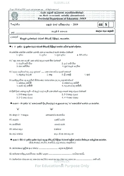 Grade 7 Dancing First Term 2019 North Western Province (SM) thumbnail
